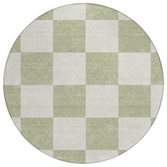 Machine Washable Indoor/Outdoor Chantille ACN2345 Green 8' x 8' Round Rug