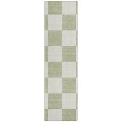 Machine Washable Indoor/Outdoor Chantille ACN2345 Green 2'3" x 7'6" Runner Rug