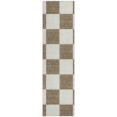 Machine Washable Indoor/Outdoor Chantille ACN2345 Brown 2'3" x 7'6" Runner Rug
