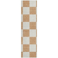 Machine Washable Indoor/Outdoor Chantille ACN2345 Orange 2'3" x 7'6" Runner Rug