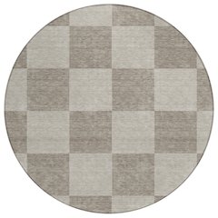Machine Washable Indoor/Outdoor Chantille ACN2345 Brown 8' x 8' Round Rug