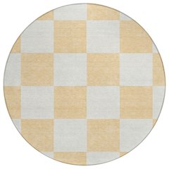 Machine Washable Indoor/Outdoor Chantille ACN2345 Orange 8' x 8' Round Rug