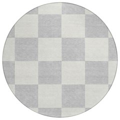 Machine Washable Indoor/Outdoor Chantille ACN2345 Gray 8' x 8' Round Rug