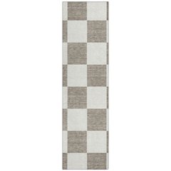 Machine Washable Indoor/Outdoor Chantille ACN2345 Brown 2'3" x 7'6" Runner Rug