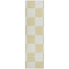 Machine Washable Indoor/Outdoor Chantille ACN2345 Gold 2'3" x 7'6" Runner Rug