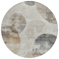 Machine Washable Indoor/Outdoor Chantille ACN2346 Brown 8' x 8' Round Rug