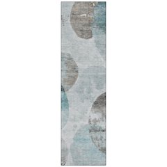 Machine Washable Indoor/Outdoor Chantille ACN2346 Teal 2'3" x 7'6" Runner Rug