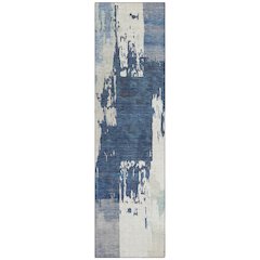 Machine Washable Indoor/Outdoor Chantille ACN2347 Blue 2'3" x 7'6" Runner Rug