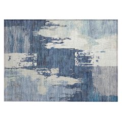 Machine Washable Indoor/Outdoor Chantille ACN2347 Blue 1'8" x 2'6" Rug