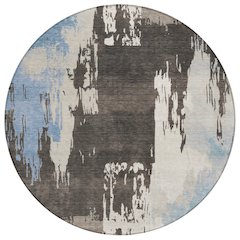 Machine Washable Indoor/Outdoor Chantille ACN2347 Brown 8' x 8' Round Rug