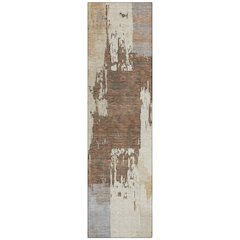 Machine Washable Indoor/Outdoor Chantille ACN2347 Orange 2'3" x 7'6" Runner Rug