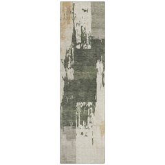 Machine Washable Indoor/Outdoor Chantille ACN2347 Green 2'3" x 7'6" Runner Rug