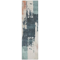 Machine Washable Indoor/Outdoor Chantille ACN2347 Teal 2'3" x 7'6" Runner Rug