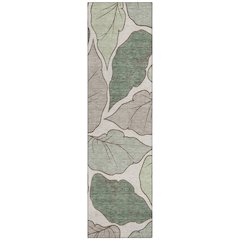 Machine Washable Indoor/Outdoor Chantille ACN2348 Green 2'3" x 7'6" Runner Rug