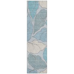 Machine Washable Indoor/Outdoor Chantille ACN2348 Teal 2'3" x 7'6" Runner Rug