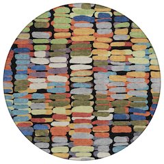 Machine Washable Indoor/Outdoor Chantille ACN2349 Black 8' x 8' Round Rug