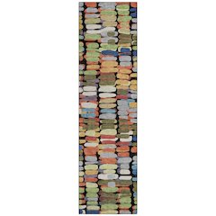 Machine Washable Indoor/Outdoor Chantille ACN2349 Black 2'3" x 7'6" Runner Rug