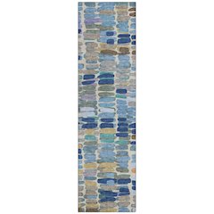 Machine Washable Indoor/Outdoor Chantille ACN2349 Blue 2'3" x 7'6" Runner Rug