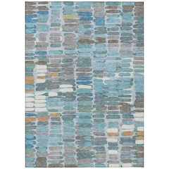 Machine Washable Indoor/Outdoor Chantille ACN2349 Teal 2'6" x 3'10" Rug