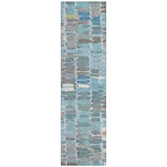 Machine Washable Indoor/Outdoor Chantille ACN2349 Teal 2'3" x 7'6" Runner Rug