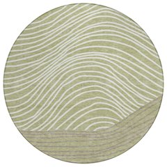 Machine Washable Indoor/Outdoor Chantille ACN2350 Green 8' x 8' Round Rug