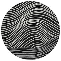 Machine Washable Indoor/Outdoor Chantille ACN2350 Black 8' x 8' Round Rug