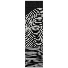 Machine Washable Indoor/Outdoor Chantille ACN2350 Black 2'3" x 7'6" Runner Rug