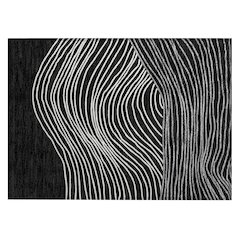 Machine Washable Indoor/Outdoor Chantille ACN2350 Black 1'8" x 2'6" Rug