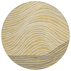 Machine Washable Indoor/Outdoor Chantille ACN2350 Gold 8' x 8' Round Rug
