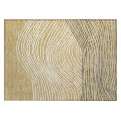 Machine Washable Indoor/Outdoor Chantille ACN2350 Gold 1'8" x 2'6" Rug