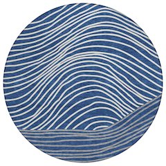 Machine Washable Indoor/Outdoor Chantille ACN2350 Blue 8' x 8' Round Rug
