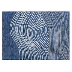 Machine Washable Indoor/Outdoor Chantille ACN2350 Blue 1'8" x 2'6" Rug