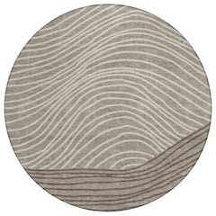 Machine Washable Indoor/Outdoor Chantille ACN2350 Brown 8' x 8' Round Rug
