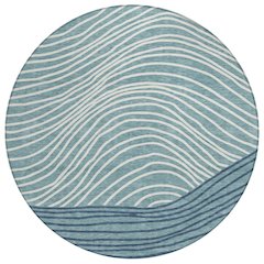 Machine Washable Indoor/Outdoor Chantille ACN2350 Teal 8' x 8' Round Rug