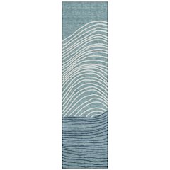 Machine Washable Indoor/Outdoor Chantille ACN2350 Teal 2'3" x 7'6" Runner Rug