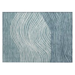 Machine Washable Indoor/Outdoor Chantille ACN2350 Teal 1'8" x 2'6" Rug