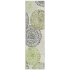Machine Washable Indoor/Outdoor Chantille ACN2351 Green 2'3" x 7'6" Runner Rug