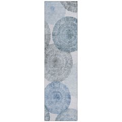 Machine Washable Indoor/Outdoor Chantille ACN2351 Blue 2'3" x 7'6" Runner Rug