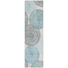 Machine Washable Indoor/Outdoor Chantille ACN2351 Teal 2'3" x 7'6" Runner Rug