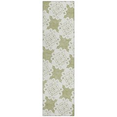 Machine Washable Indoor/Outdoor Chantille ACN2352 Green 2'3" x 7'6" Runner Rug