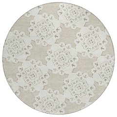 Machine Washable Indoor/Outdoor Chantille ACN2352 Brown 8' x 8' Round Rug