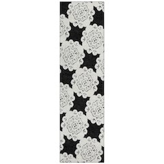 Machine Washable Indoor/Outdoor Chantille ACN2352 Black 2'3" x 7'6" Runner Rug