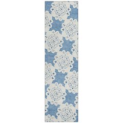 Machine Washable Indoor/Outdoor Chantille ACN2352 Blue 2'3" x 7'6" Runner Rug