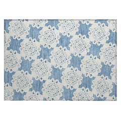 Machine Washable Indoor/Outdoor Chantille ACN2352 Blue 1'8" x 2'6" Rug