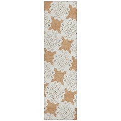 Machine Washable Indoor/Outdoor Chantille ACN2352 Orange 2'3" x 7'6" Runner Rug
