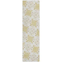 Machine Washable Indoor/Outdoor Chantille ACN2352 Gold 2'3" x 7'6" Runner Rug