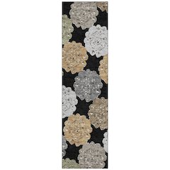 Machine Washable Indoor/Outdoor Chantille ACN2353 Black 2'3" x 7'6" Runner Rug
