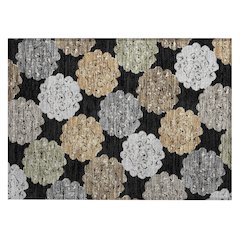 Machine Washable Indoor/Outdoor Chantille ACN2353 Black 1'8" x 2'6" Rug