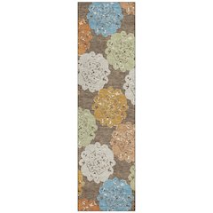 Machine Washable Indoor/Outdoor Chantille ACN2353 Brown 2'3" x 7'6" Runner Rug