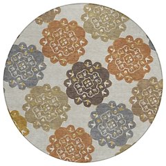 Machine Washable Indoor/Outdoor Chantille ACN2353 Multi 8' x 8' Round Rug